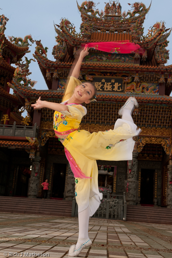 Young Jiazi Dancer in front of Guiren's Beiji Temple, Tainan, Taiwan