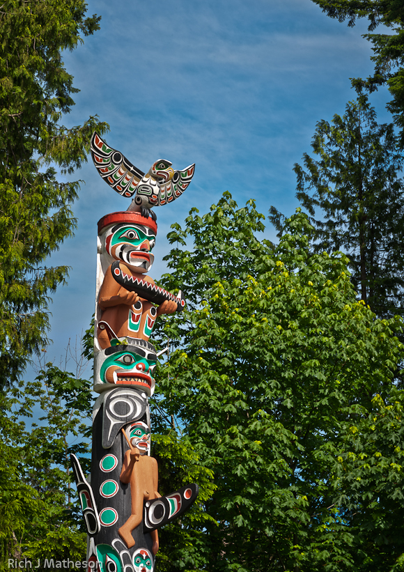 Totem Pole in Stanley Park, Vancouver, British Columbia, Canada
